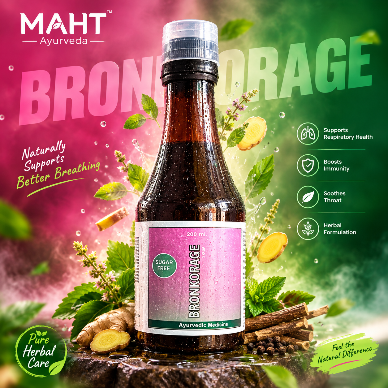 BRONKORAGE Ayurvedic Sugar Free Syrup