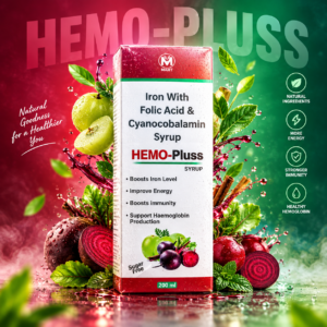 HEMO-PLUSS Iron Syrup with Folic Acid & Vitamin B12 (Cyanocobalamin)