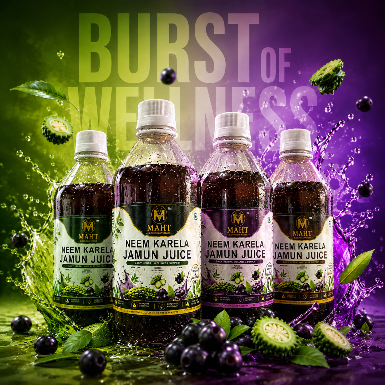 Neem Karela Jamun Juice 500 ML (Pack of 4) 20% OFF