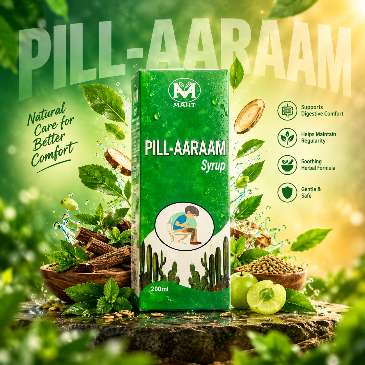 Pill- Aaraam Syrup for Piles & Hemorrhoids Supports